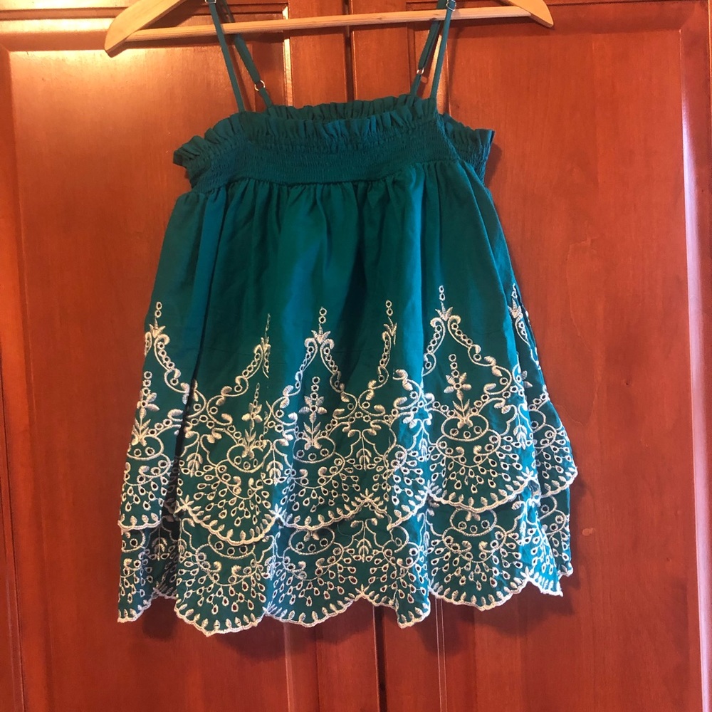Wonderly NWT Jade Cotton Tank In Size Large With Cream Detail